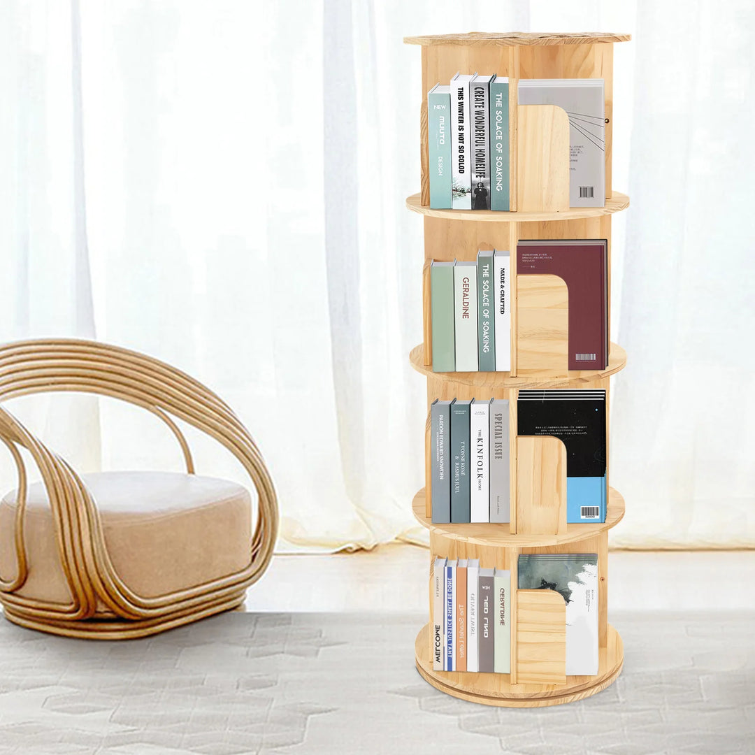 Tiered Rotating Display Bookshelf