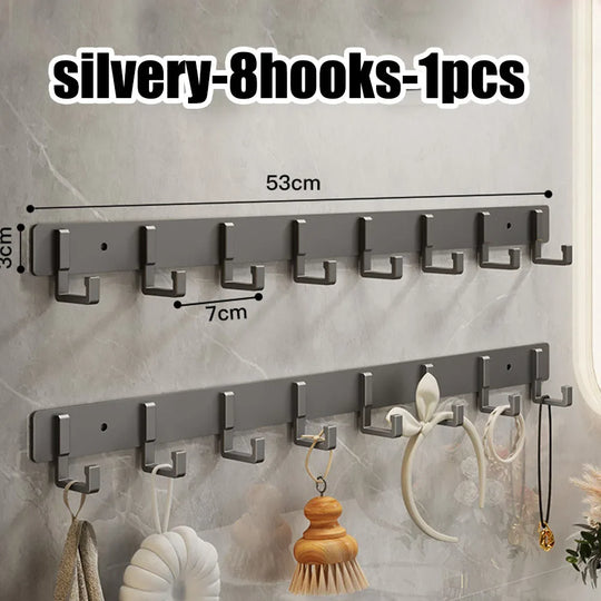 Row of Modern Space Aluminium Hooks, Coat Hangers