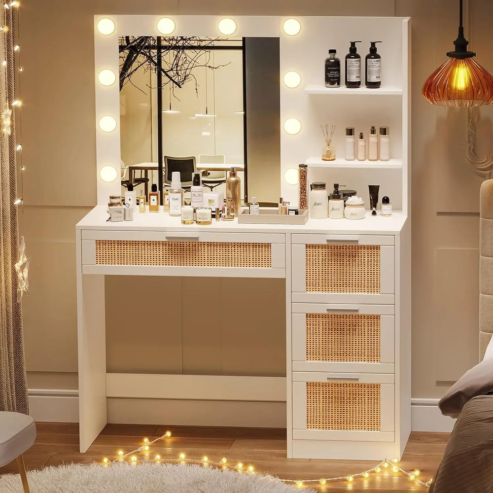 Makeup Vanity Table with LED Mirror