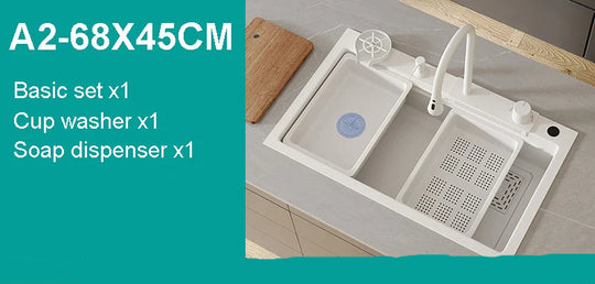 Nano White Kitchen Sink