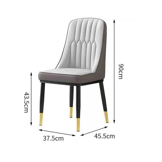 Luxury Nordic Leather Pair of Dining Chairs