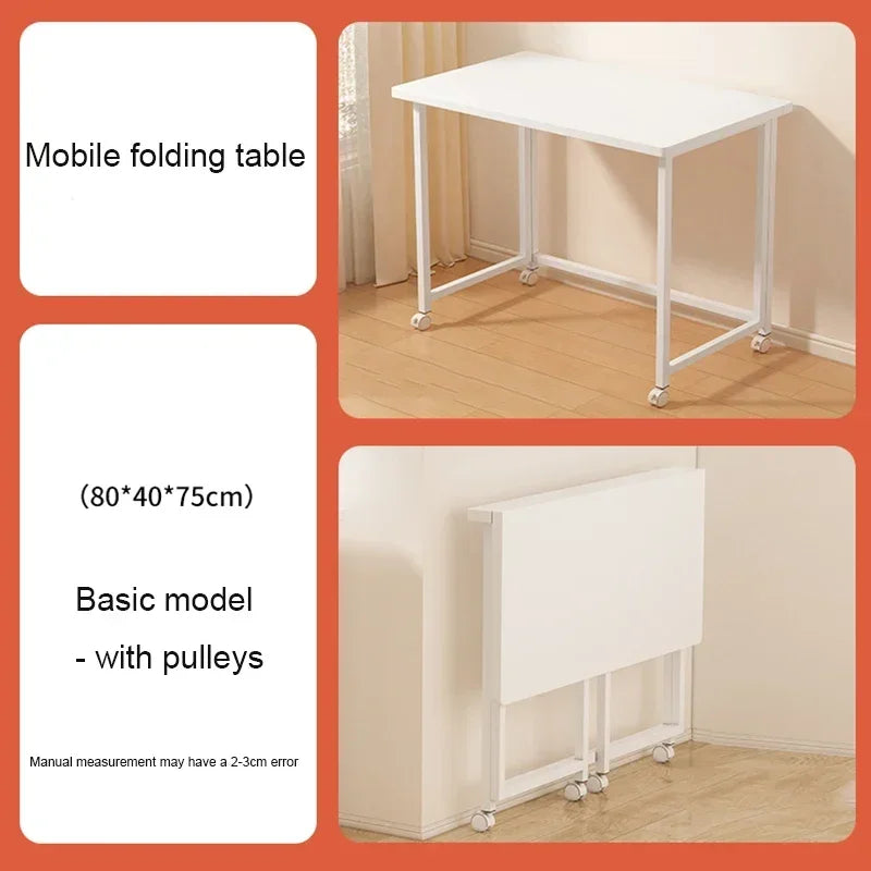Modern Folding Mobile Computer Desk with Wheels