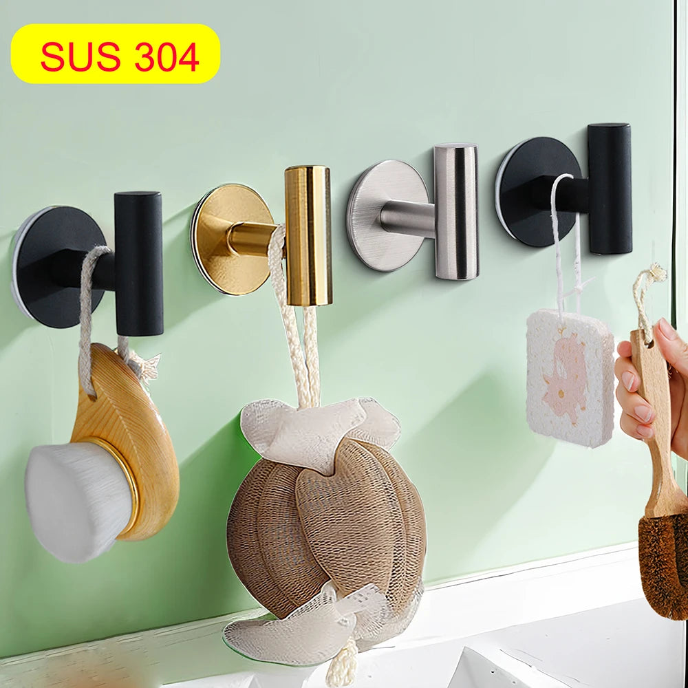 Stainless Steel Adhesive Robe Hooks