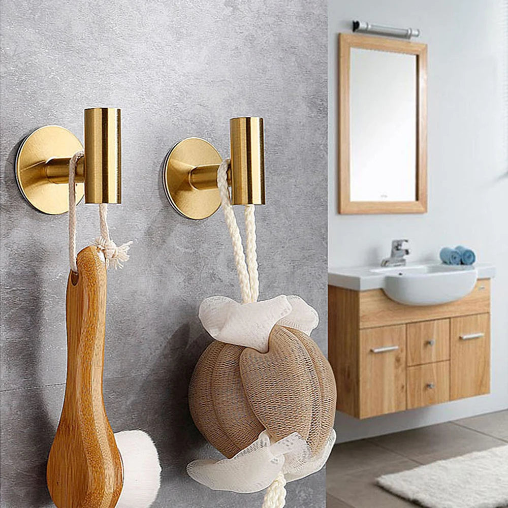 Stainless Steel Adhesive Robe Hooks