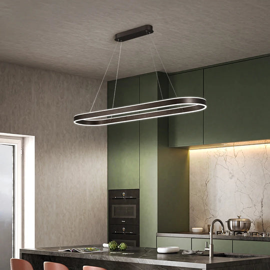Luxury Modern Aluminium LED Ring Chandelier