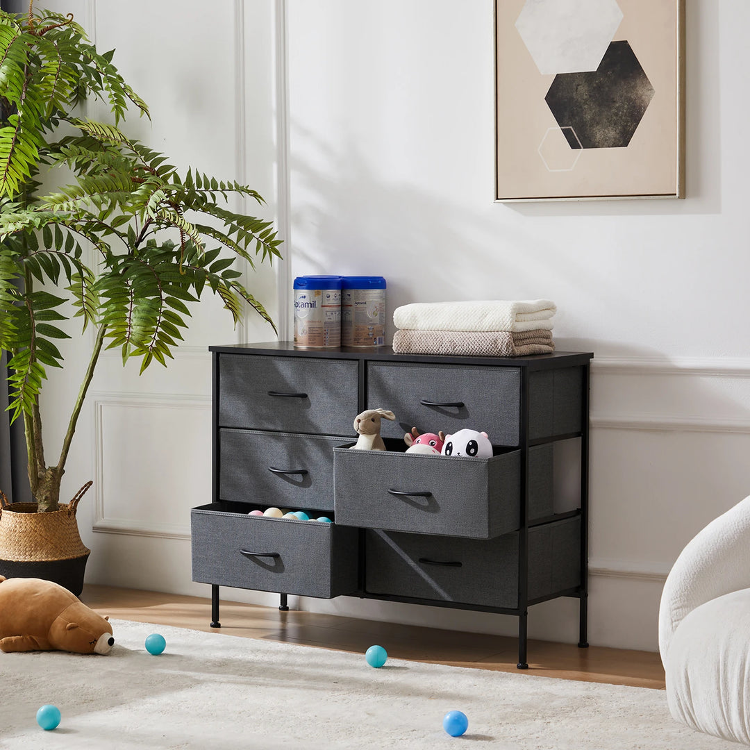 Modern 6 Drawer Nightstand