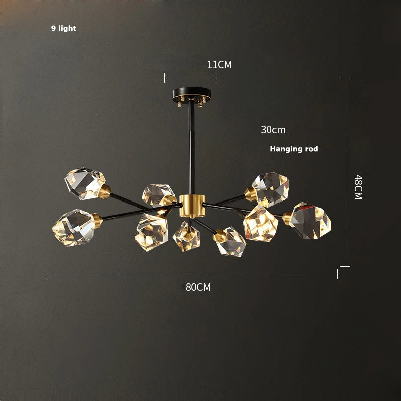 Luxury Nordic Crystal LED Ceiling Chandelier