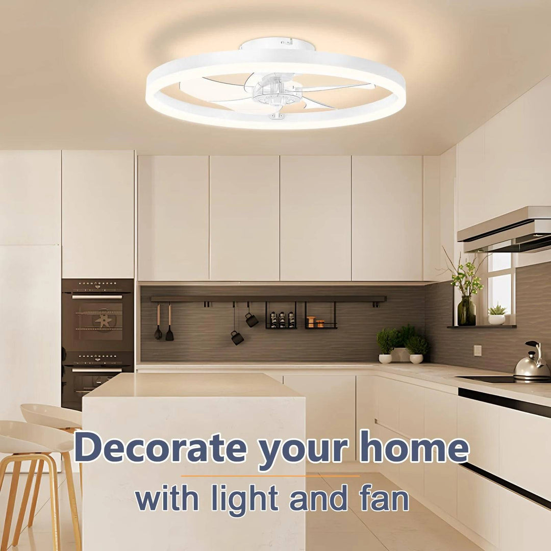 Modern Ceiling Fan With Ring LED Light