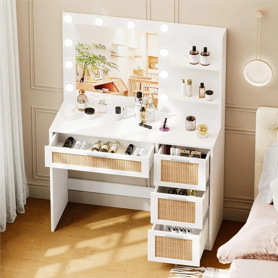 Makeup Vanity Table with LED Mirror