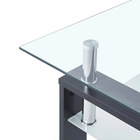 Grey Tempered Glass Coffee Table (95x55x40 cm)