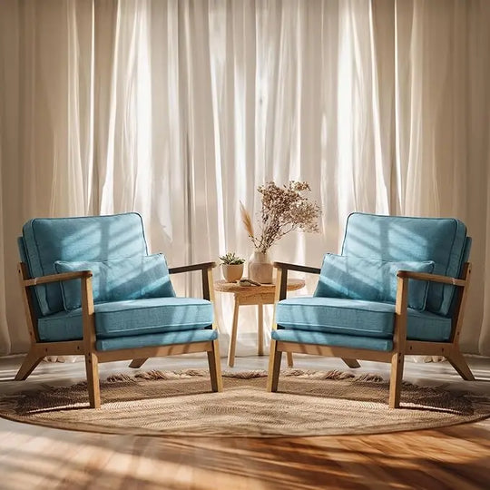 Simple Fabric Accent Chair Set of 2