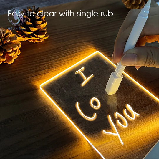 LED Night Light Message Board With Pen