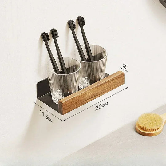 Wooden Bathroom Shelf