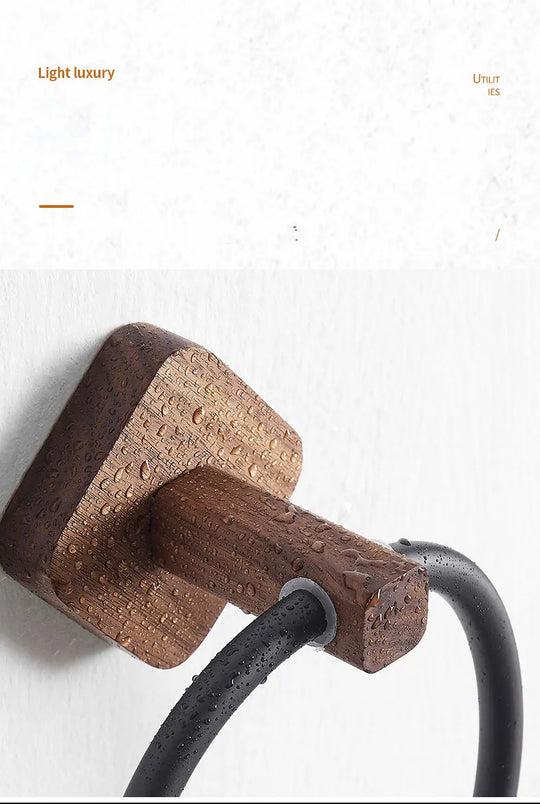 Modern Aluminum Wood Towel Ring