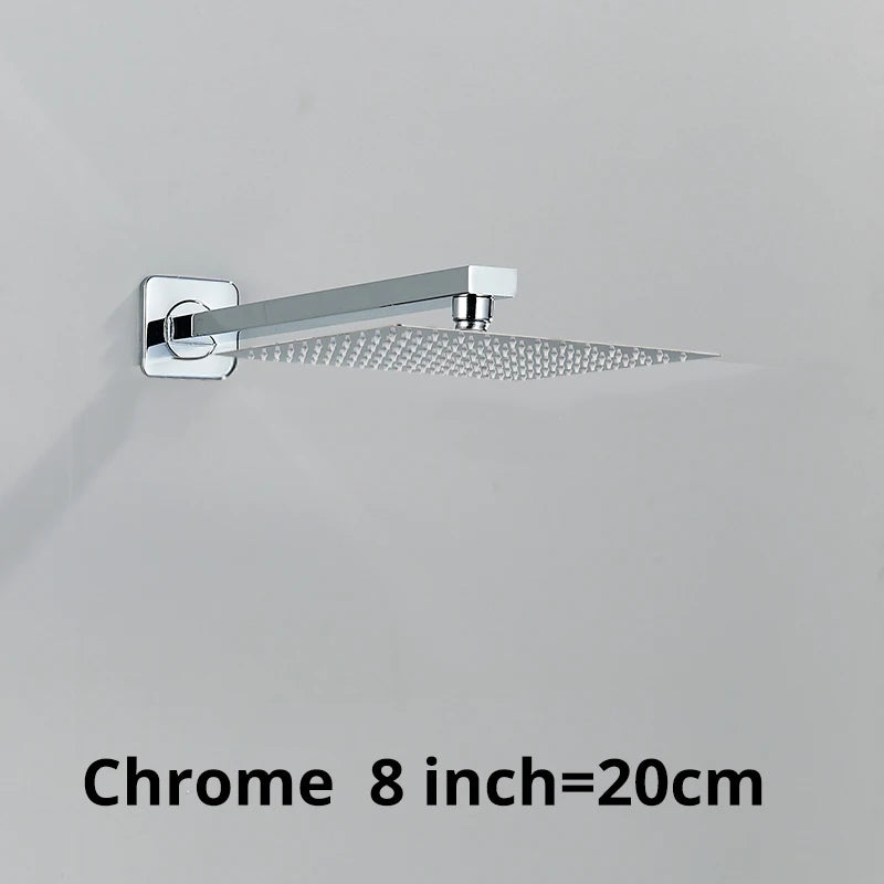 Stylish Rainfall Shower Head 8"/10"/12"
