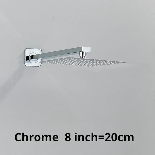 Stylish Rainfall Shower Head 8"/10"/12"