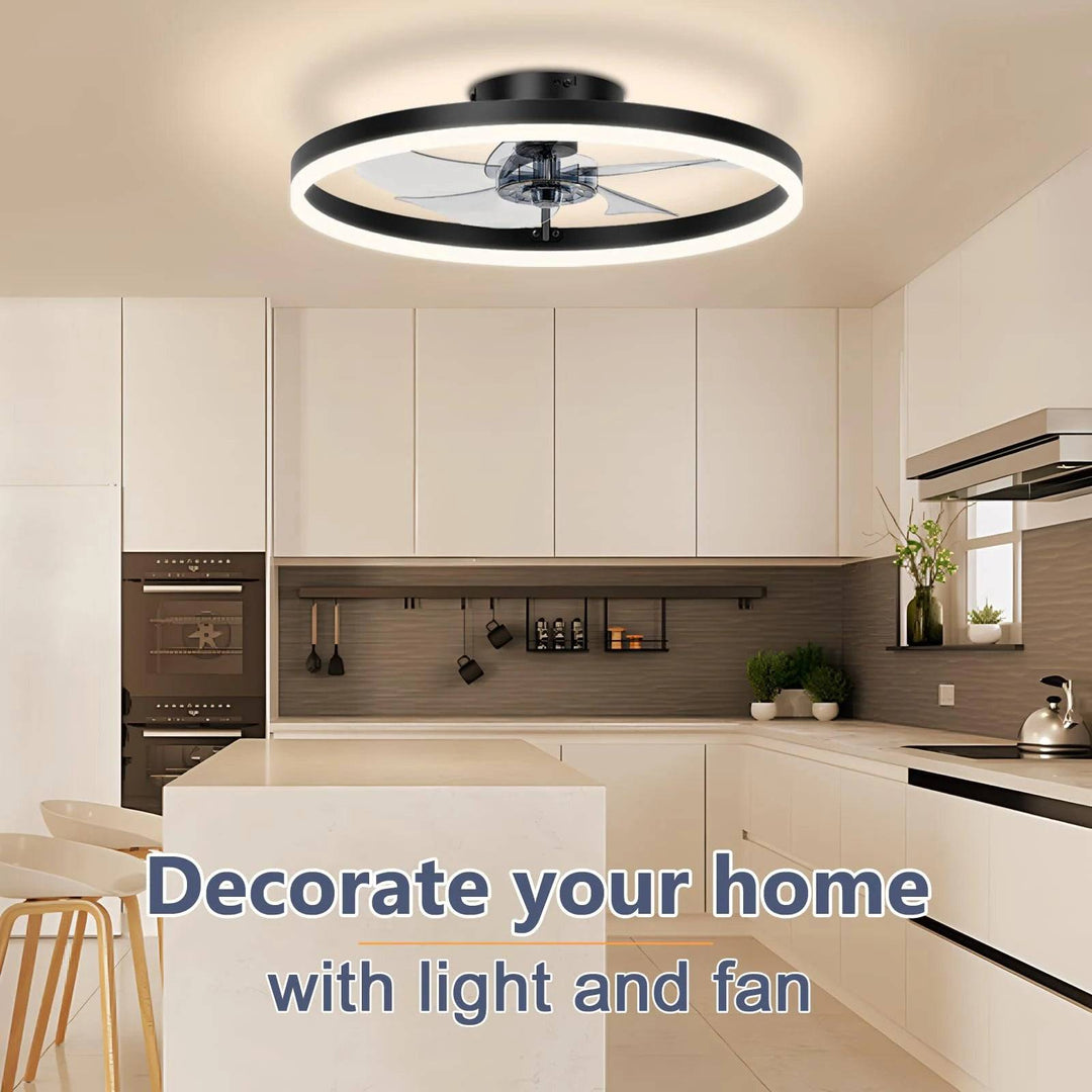 Modern Ceiling Fan With Ring LED Light