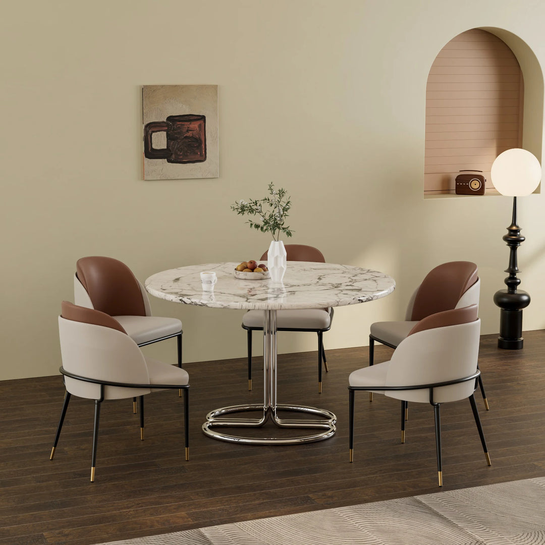 Faux Leather Dining Chairs Set of 2
