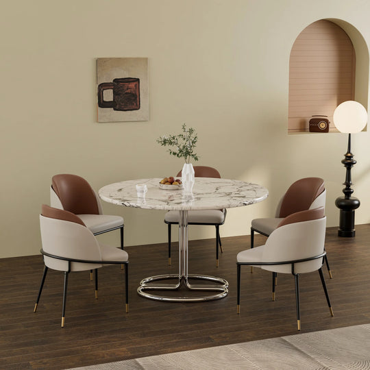 Faux Leather Dining Chairs Set of 2