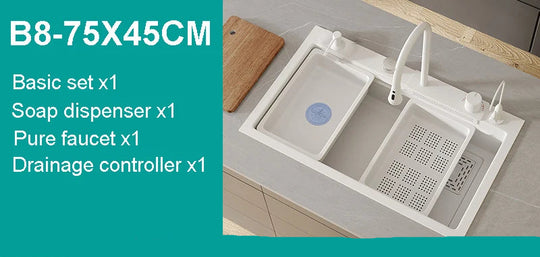 Nano White Kitchen Sink