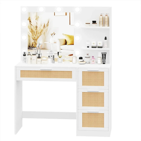 Makeup Vanity Table with LED Mirror