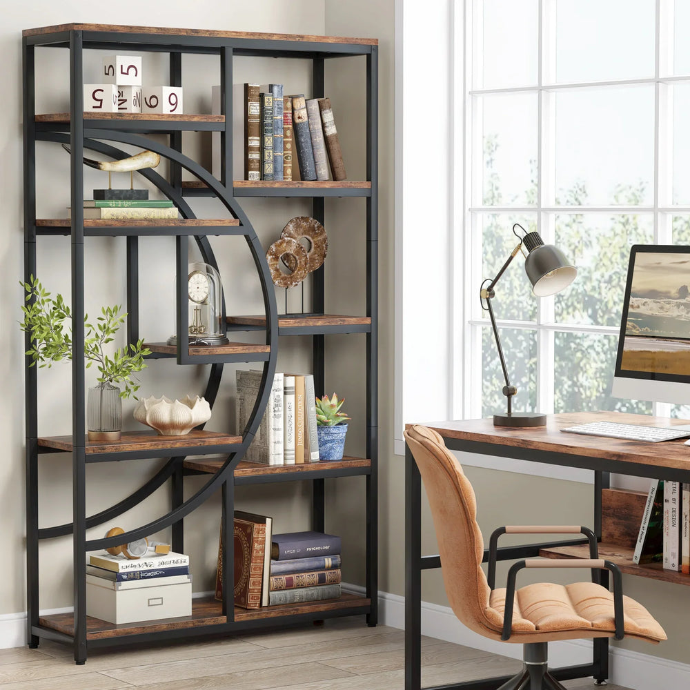 Modern Industrial 5 Tier Etagere Bookcase
