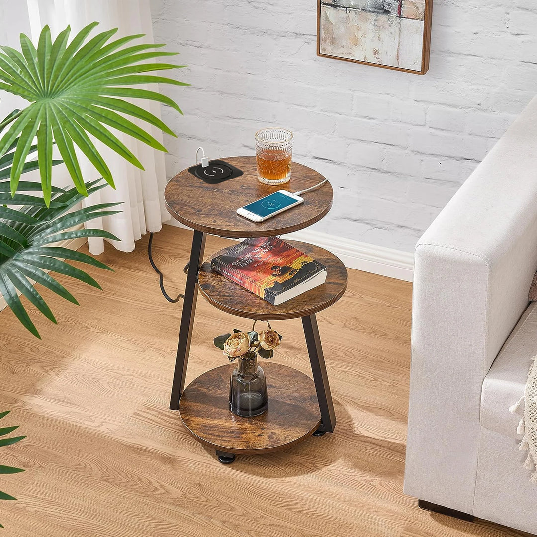 Modern Wooden Coffee Table with Wireless Charging