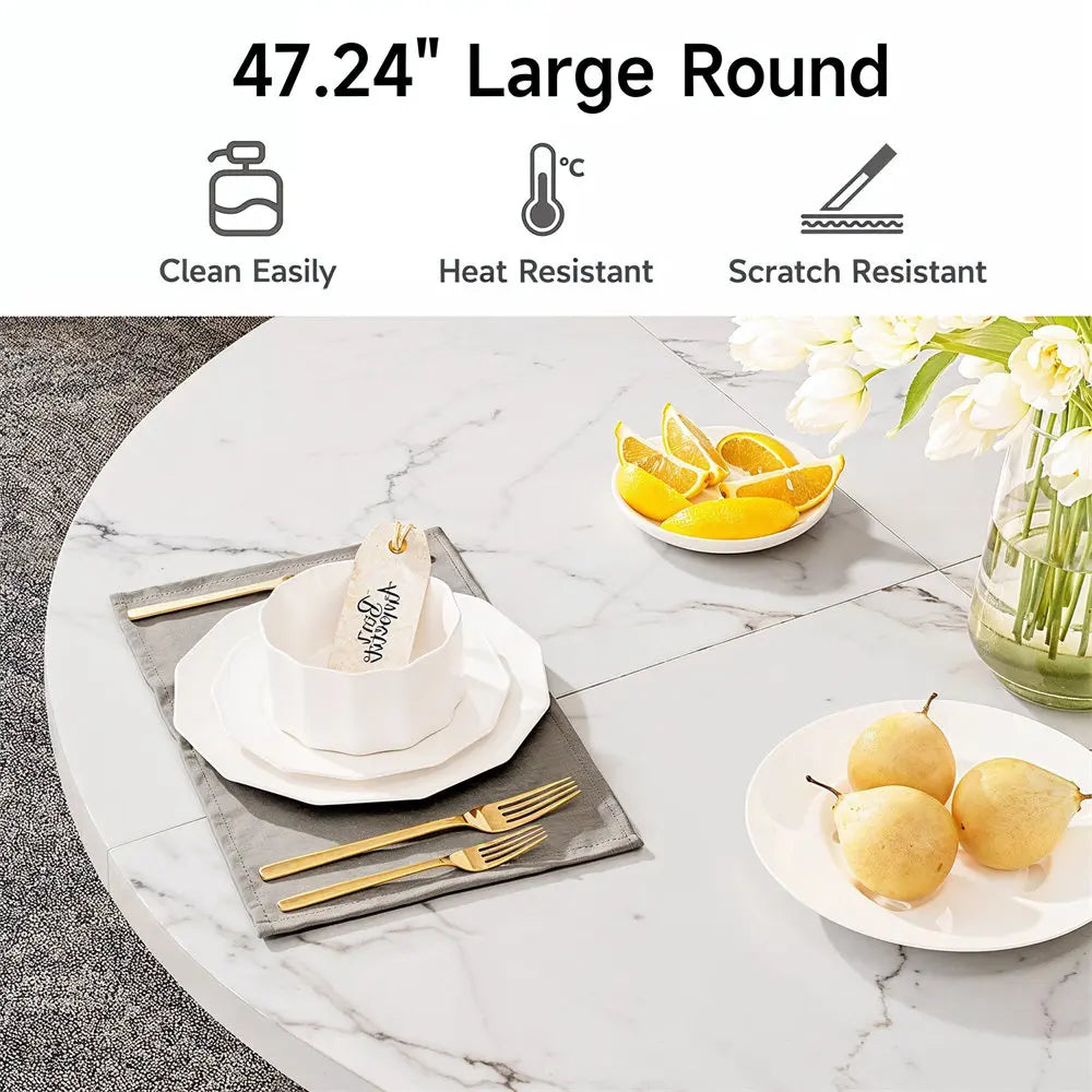 Marble Dining Table 47.24 Inch