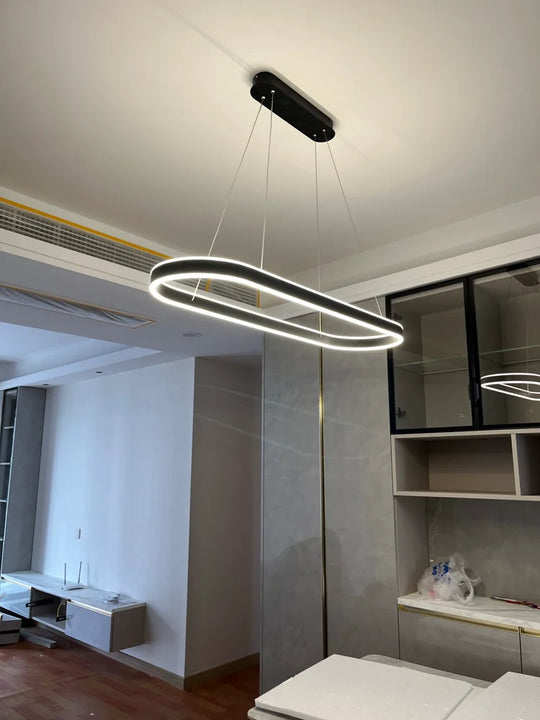 Luxury Modern Aluminium LED Ring Chandelier