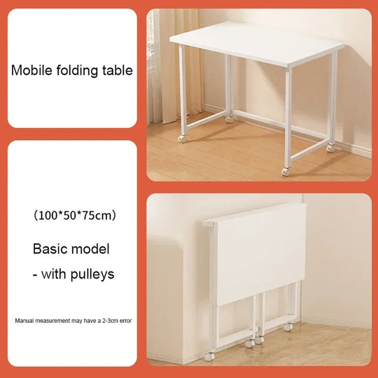 Modern Folding Mobile Computer Desk with Wheels