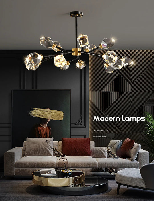 Luxury Nordic Crystal LED Ceiling Chandelier