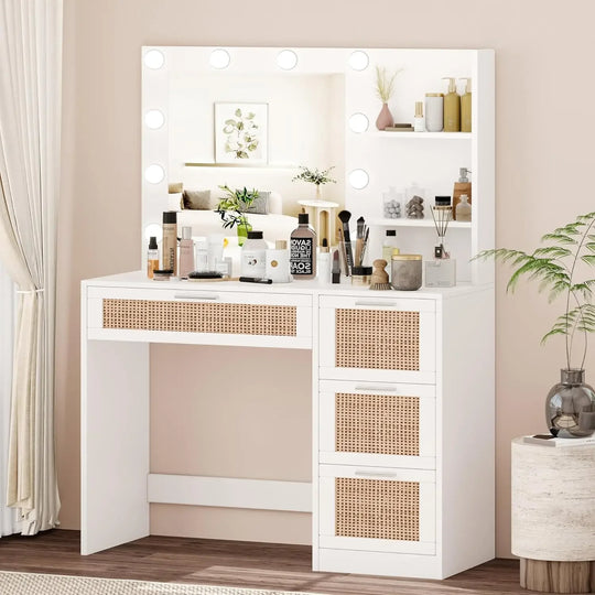 Makeup Vanity Table with LED Mirror