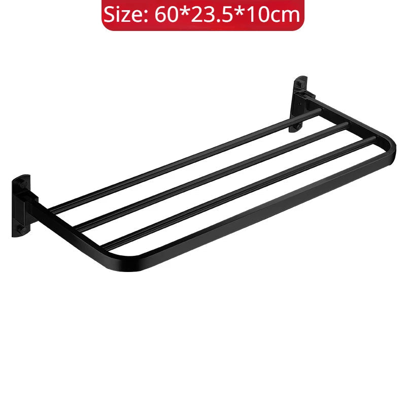 Gold Bathroom Folding Towel Rack