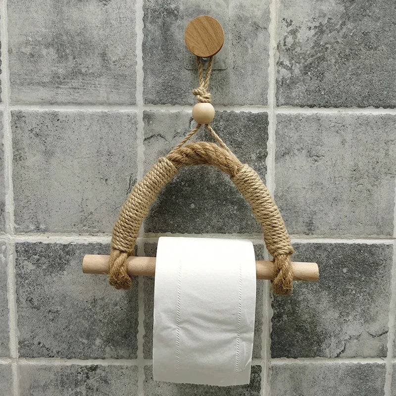 Natural Modern Wooden Toilet Paper Holder
