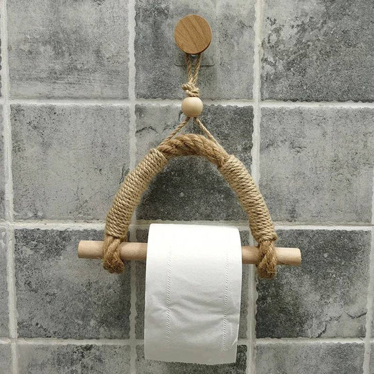 Natural Modern Wooden Toilet Paper Holder