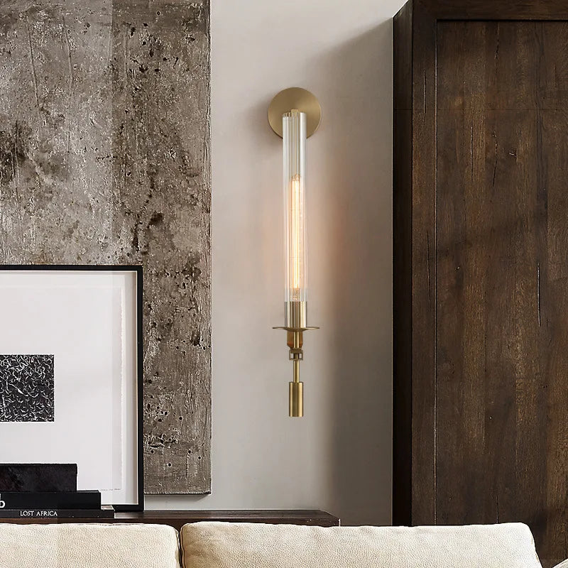 Luxury Iron Glass LED Copper Wall Light