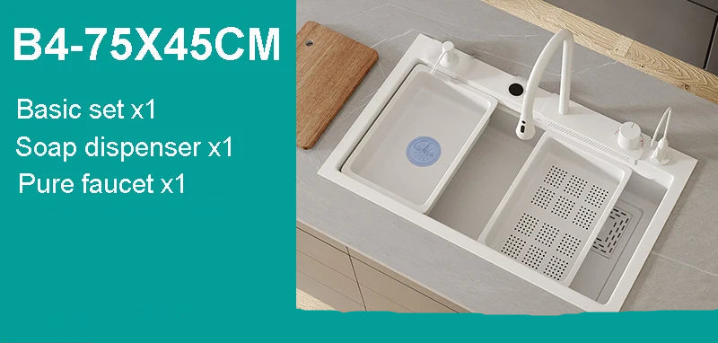 Nano White Kitchen Sink