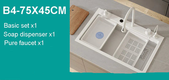 Nano White Kitchen Sink