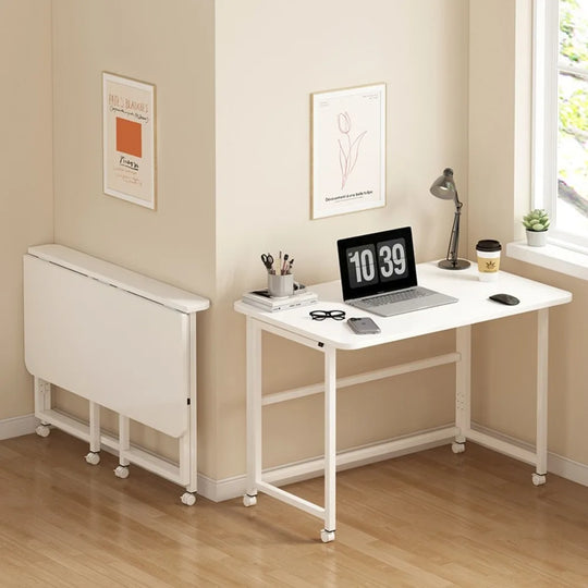 Modern Folding Mobile Computer Desk with Wheels