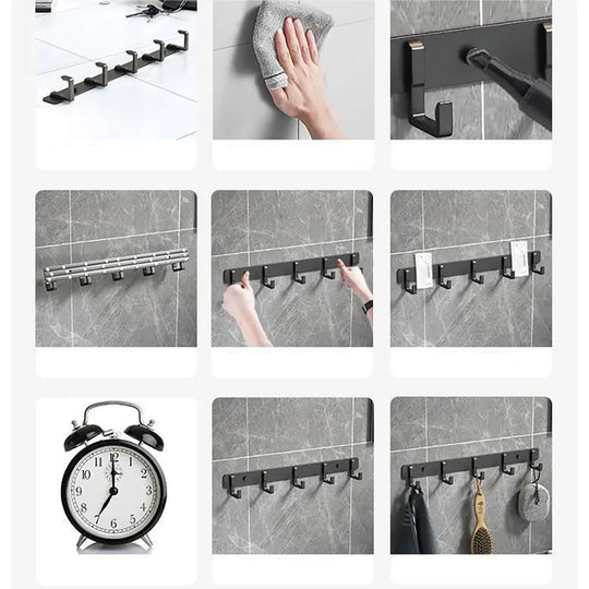 Row of Modern Space Aluminium Hooks, Coat Hangers