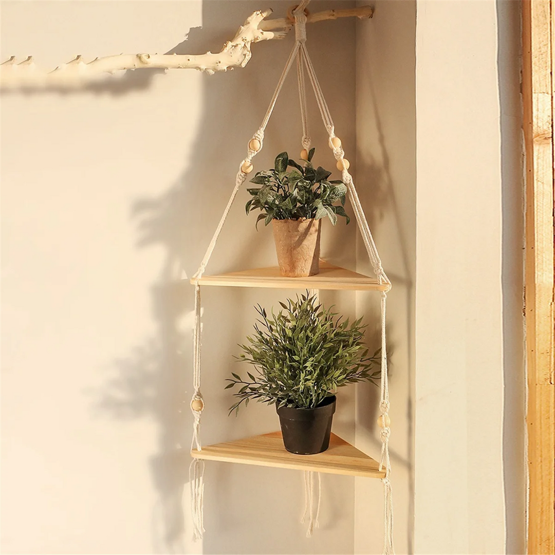 Hanging Woven Tassel Shelf