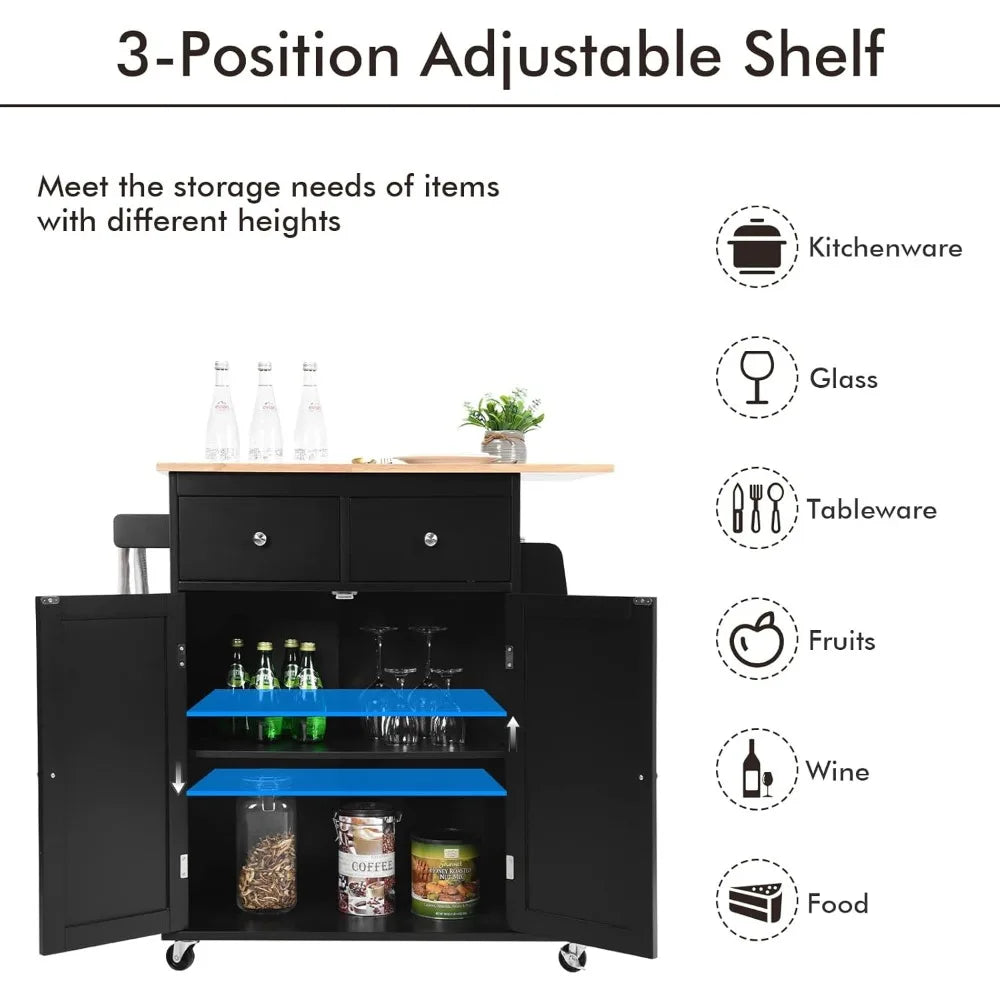 Modern Kitchen Island on Wheels