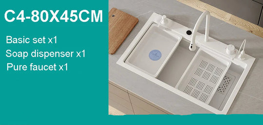 Nano White Kitchen Sink