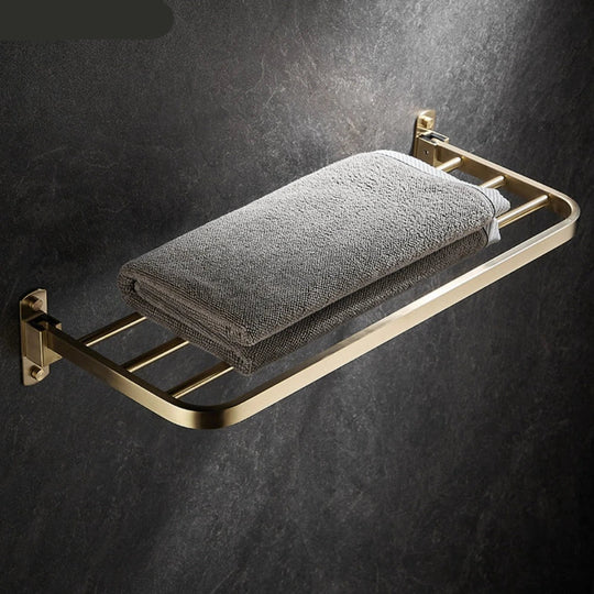 Gold Bathroom Folding Towel Rack