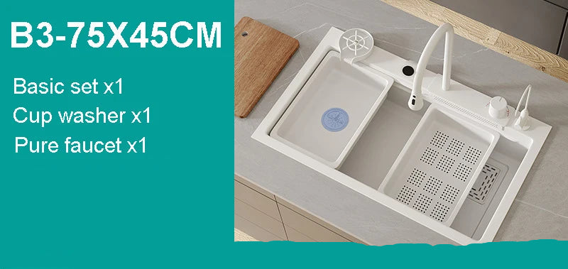Nano White Kitchen Sink