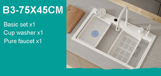Nano White Kitchen Sink
