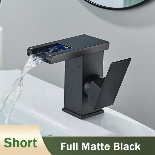 LED Bathroom Waterfall Mixer Faucet