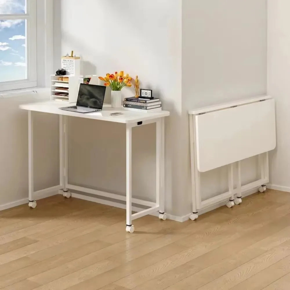 Modern Folding Mobile Computer Desk with Wheels