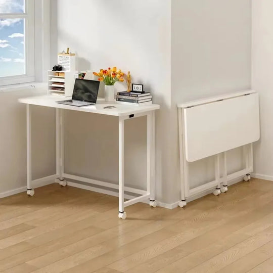 Modern Folding Mobile Computer Desk with Wheels