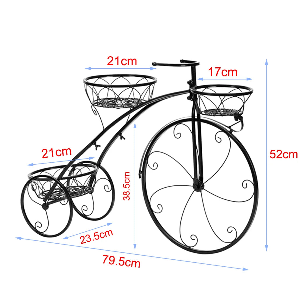 3-Tier Iron Bicycle Plant Stand